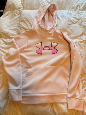 Under Armour Light Pink Hoodie with Magenta Logo